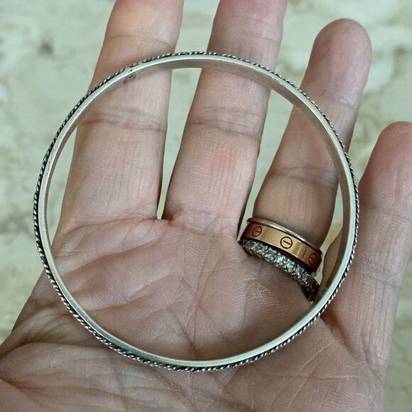 Antique Hugo Rohrwasser (Austria) Sterling Silver Bangle Bracelet Hallmarked - Picture 6 of 9
